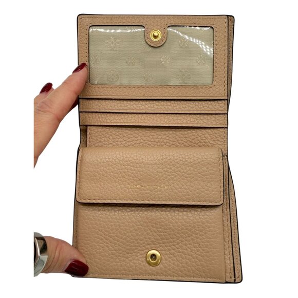 Tory Burch Bifold Wallet Blake Color Block Black Beige - Picture 4 of 8